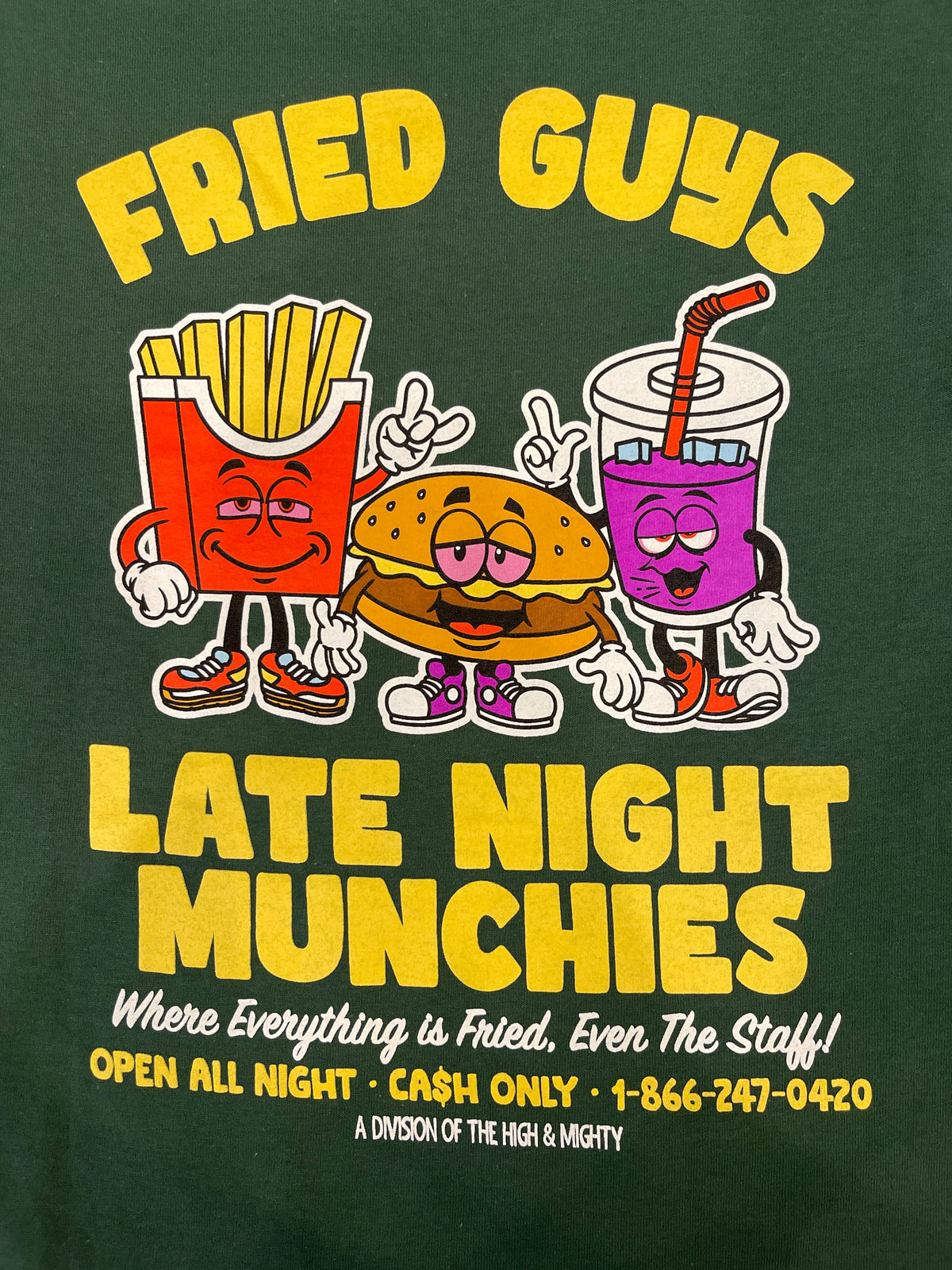 The High & Mighty ザハイアンドマイティー Fried Guys Green T-Shirt Tシャツ グリーン