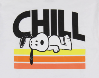 PEANUTS ピーナッツ SNOOPY CHILL T-SHIRTS Tシャツ ホワイト