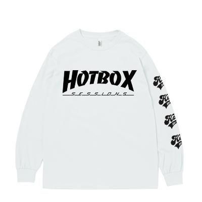 HOTBOXSESSIONS ホットボックスセッションズ "SK8MAG" LONG SLEEVE TEE L/S ロングTシャツ ホワイト