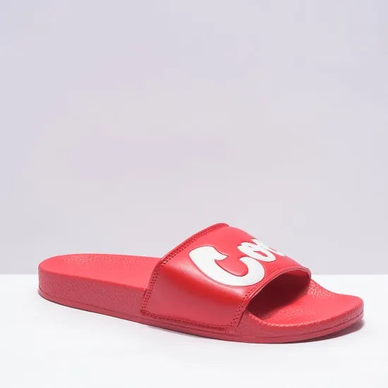 Cookies クッキーズ ORIGINAL LOGO SLIDES レッド サンダル