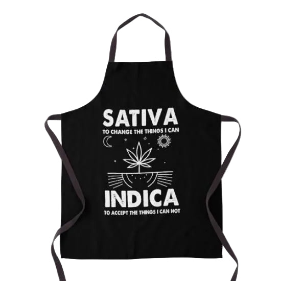 Apron エプロン Indica Sativa Meme Funny We○d 420 Cannabis Marijuana Stoner #6