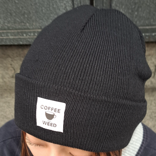 HOTBOX SESSIONS ホットボックスセッションズ ”COFFEE&WE○D" Beanie BLACK ニットキャップ ビーニー