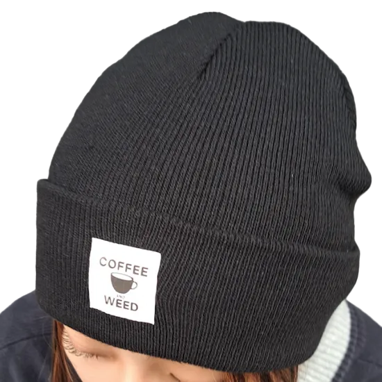 HOTBOX SESSIONS ホットボックスセッションズ ”COFFEE&WE○D" Beanie BLACK ニットキャップ ビーニー