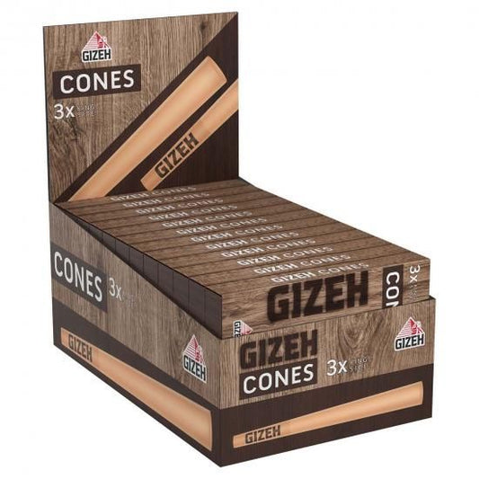 GIZEH ギゼ BROWN Cone papers KS Conical Tubes unbleached プレロールコーンぺーパー キングサイズ