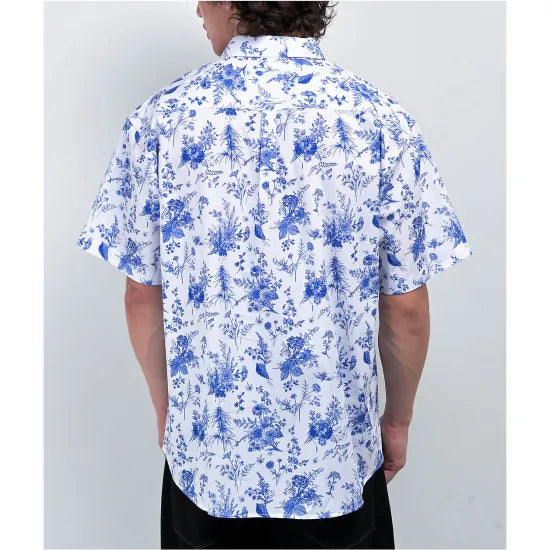 The High & Mighty ハイ&マイティー Fine China White Short Sleeve Button Up Shirt シャツ ホワイト