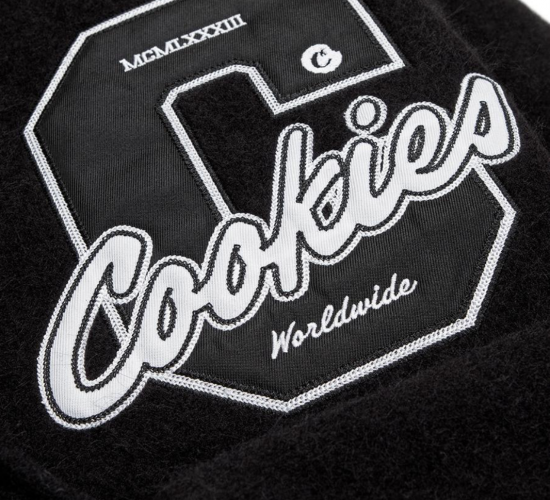 ★Cookies クッキーズ CULTIVATORS LETTERMAN JACKET ブラック レターマンジャケット