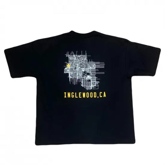 SWED スウェッド LAX INGLEWOOD MAP T-SHIRTS Black Tシャツ ブラック