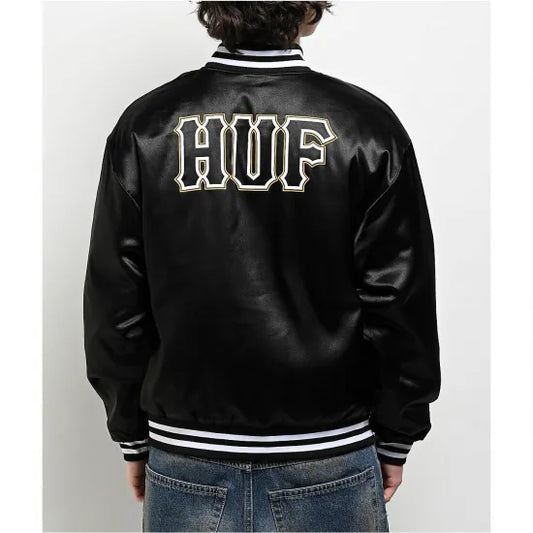★HUF ハフ Back 2 Back Black & Orange Reversible Bomber Jacket ジャケット