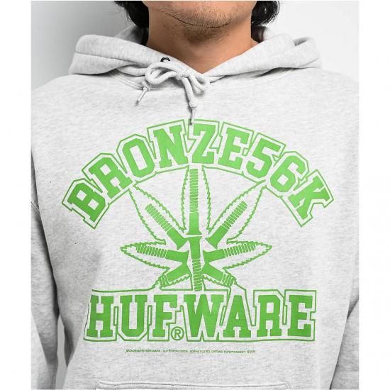 ★HUF x Bronze ハフ×ブロンズ 56K Plantware Heather Grey Hoodie パーカー フーディー
