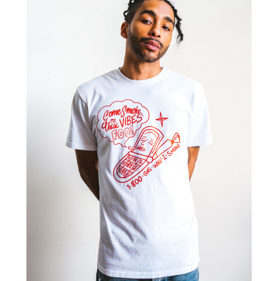 VIBES バイブス 1-800 WHAT I SMOKE SHORT SLEEVE TEE ホワイト Tシャツ