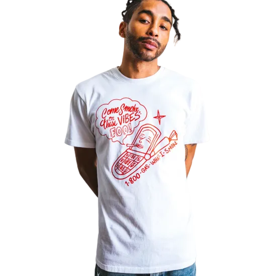 VIBES バイブス 1-800 WHAT I SMOKE SHORT SLEEVE TEE ホワイト Tシャツ