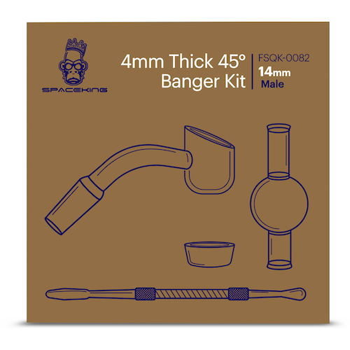 Space King スペースキング 4mm Thick 45 Banger Kit(brown)ガラスバンガー&バンガーキャップ