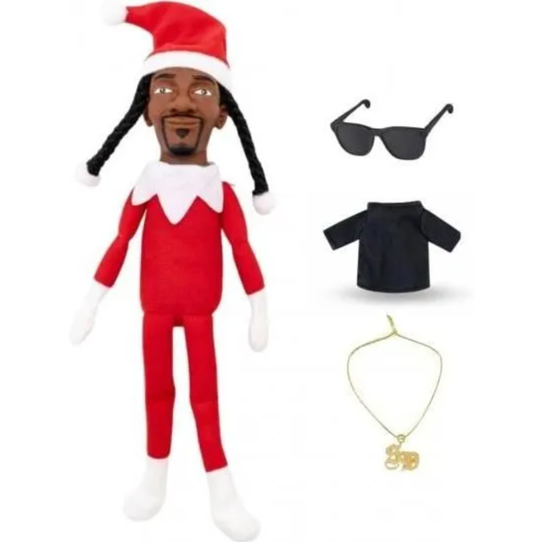 Snoop Doggスヌープドック / Snoop on The Stoop 2025 Christmas Elf Doll クリスマスBOX ぬいぐるみ 人形 レッド