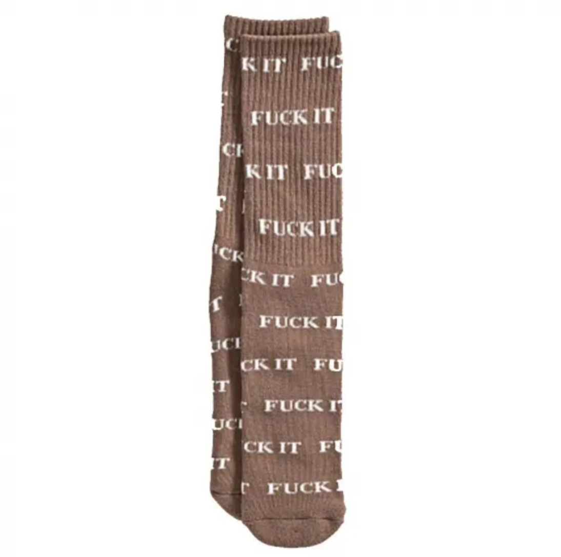 HUF ハフ Natural Crew Socks ソックス ブラウン #1
