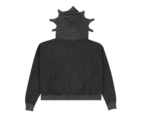 ★Glo Gang グロギャング GG Rhinestone Full Zip Hoodie (Vintage Wash Black) フーディ