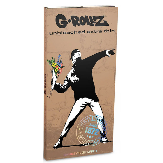 G-ROLLZ x Banksy's Graffiti ジーロールズ×バンクシーズ Unbleached wxtra thin Vegan booklets ペーパー&フィルターチップ
