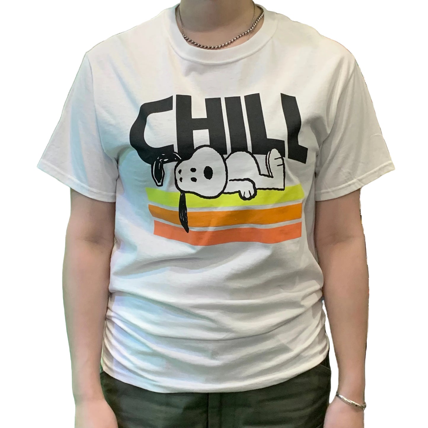 PEANUTS ピーナッツ SNOOPY CHILL T-SHIRTS Tシャツ ホワイト