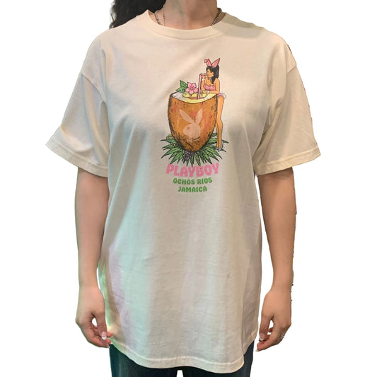 COLOR BARS カラーバーズx PLAY BOY プレイボーイ Thirsty Tee Tシャツ クリーム