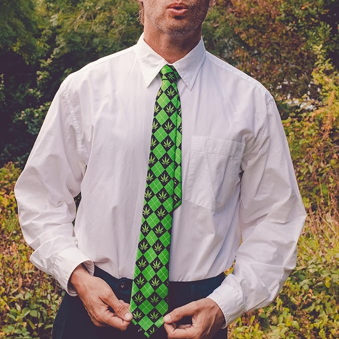 Crazy Dog クレイジードッグ M○rijuana Argyle Necktie リーフ柄ネクタイ