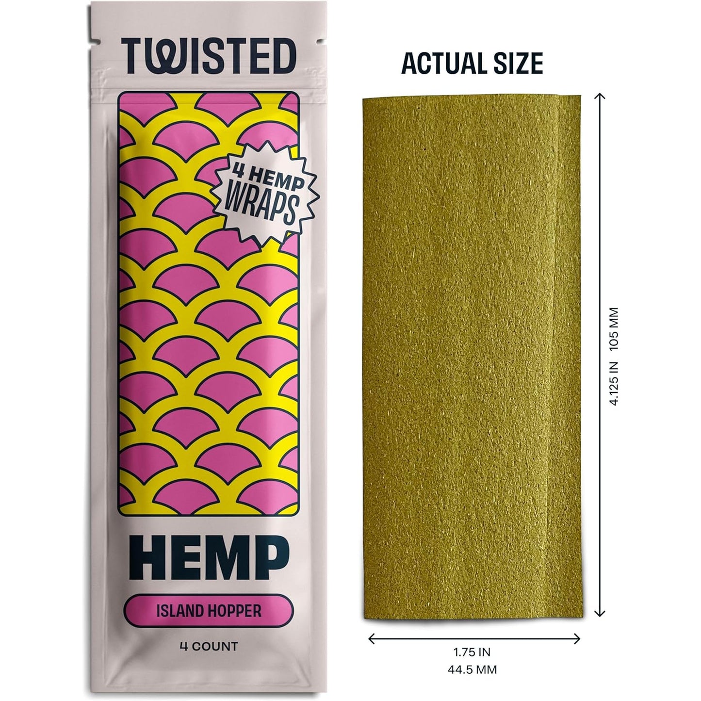 Twisted Hemp ツイステッドヘンプ Natural Blunt Wraps ブラント (4枚入り)