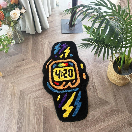 LAKEA Cartoon Watch Shaped Cool Gamer Rug ラグマット