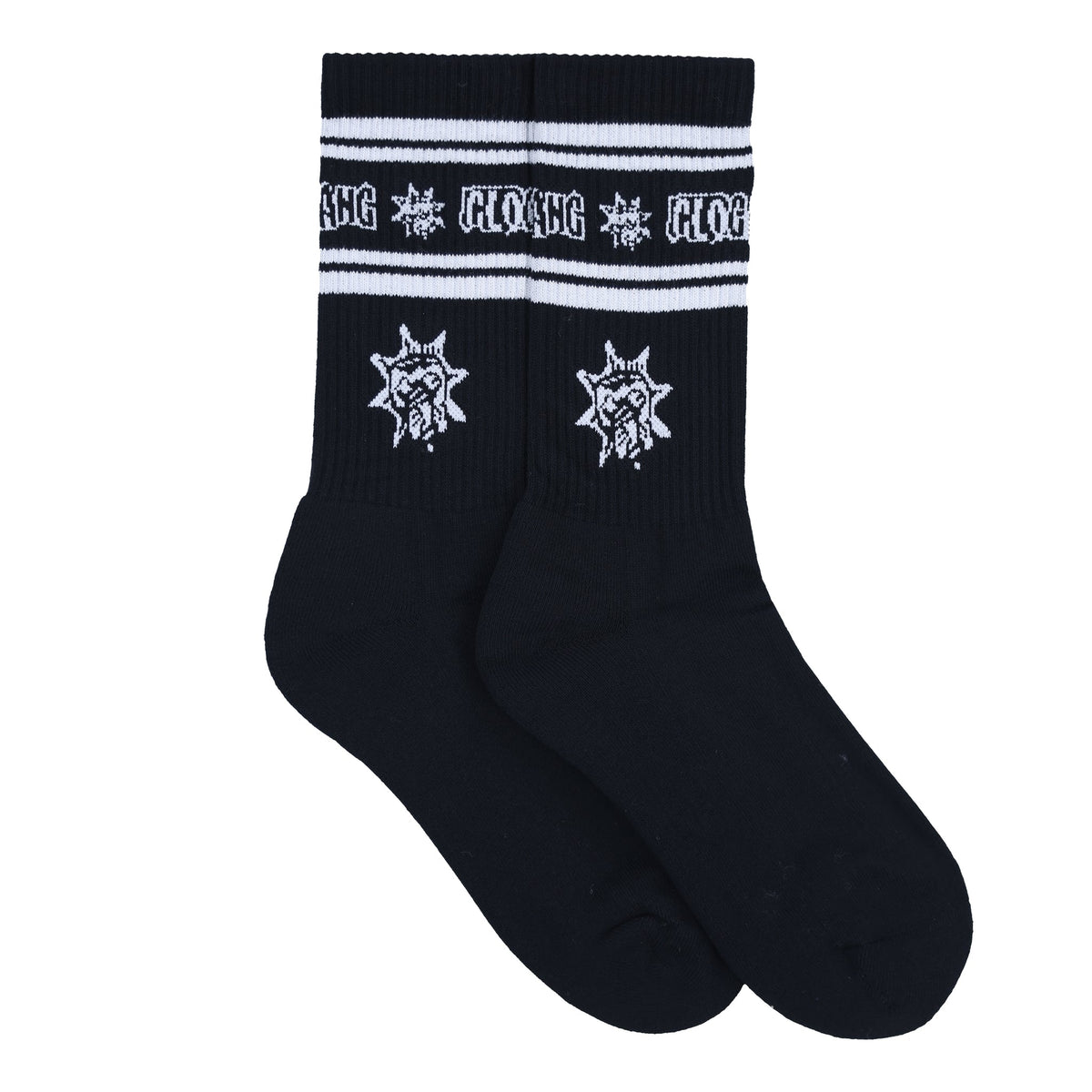 Glo Gang Logo Stripe Socks Black