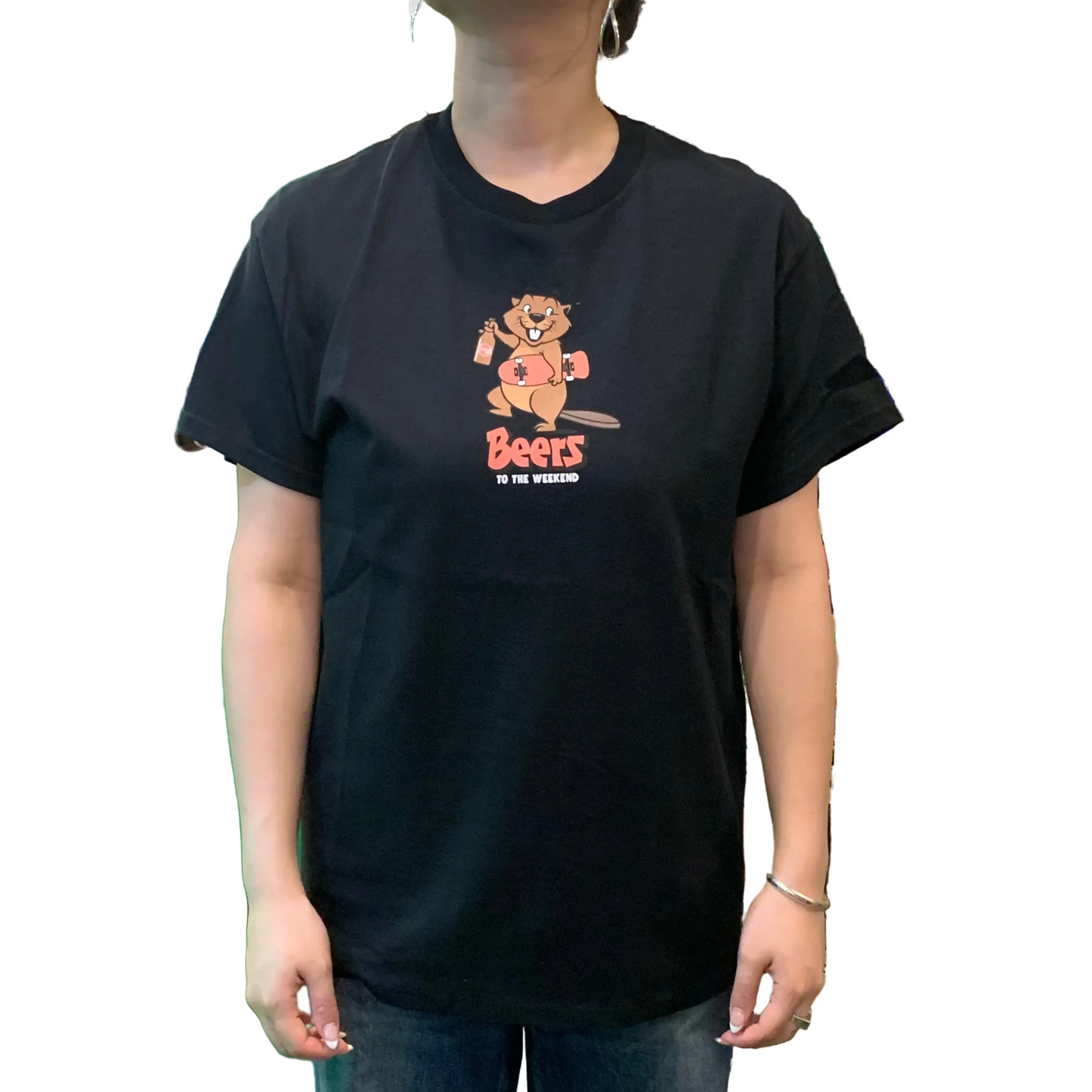 OPEN925 オープン925 BEERS TO THE WEEKEND Tシャツ ブラック