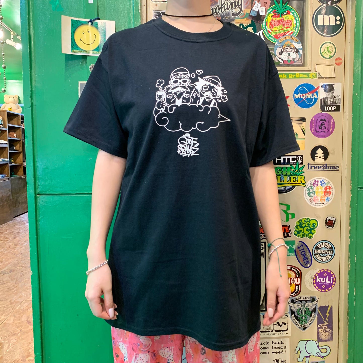HOTBOX SESSIONS ホットボックスセッションズ "GOOF BALLZ" by Casper Tシャツ ホワイト/ネイビー/オレンジ