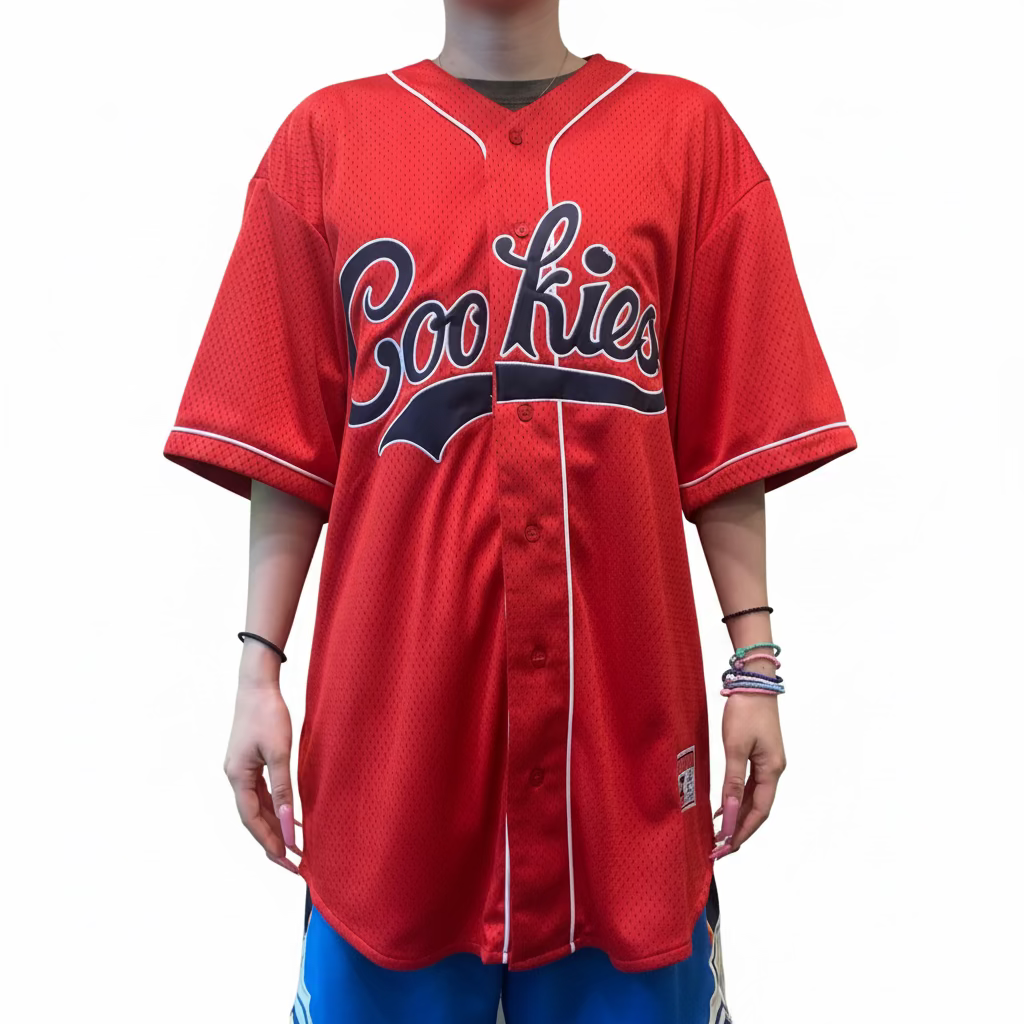 Cookies クッキーズ BASES LOADED MESH BASEBALL JERSEY メッシュシャツ レッド