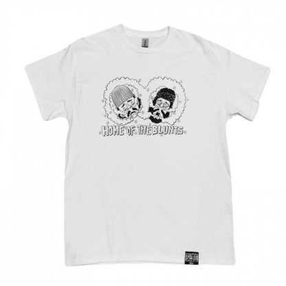 HOTBOXSESSIONS ホットボックスセッションズ ”HOME OF THE BLUNTS" art works by ESOW Tシャツ ホワイト/ライトグリーン