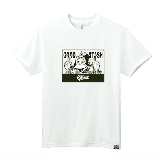 HOTBOX SESSIONSホットボックスセッションズ "BD" Tシャツ ホワイト/グレー/オリーブ