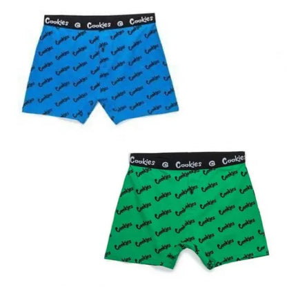 Cookies クッキーズ Men's REPEATED PRINT BOXER BRIEFS ショーツ
 パンツ グリーン/クッキーズブルー