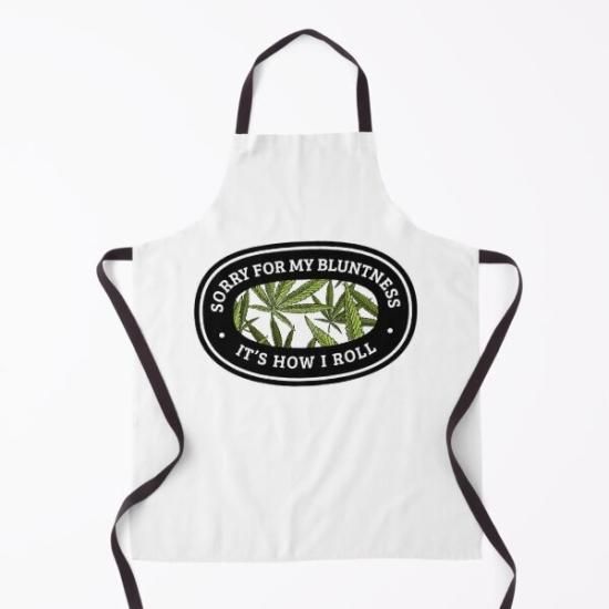 Apron エプロン　Marijuana Plant Blunt Smoke Saying / 420 Pot Leaf Graphic design #2