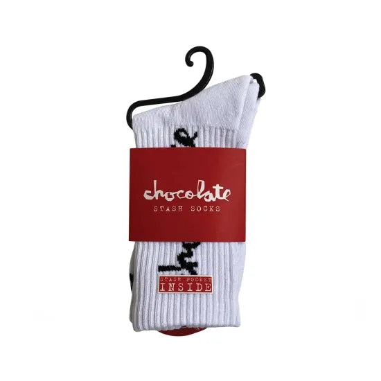 RYOT x CHOCOLATE ライオット×チョコレート STASH SOCKS W/INTERIOR POCKET スタッシュポケット付きソックス ブラック/ホワイト