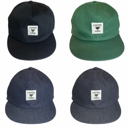 HOTBOX SESSIONS ホットボックスセッションズ "Coffee&We○d" 6P CAP キャップ グリーン/ブラックデニム/ブラック