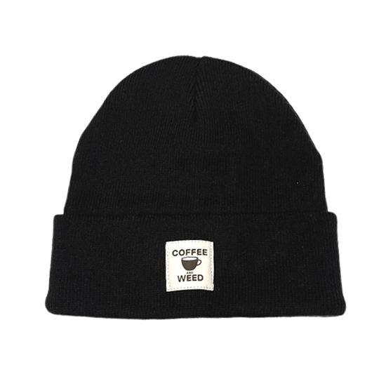 HOTBOX SESSIONS ホットボックスセッションズ ”COFFEE&WE○D" Beanie BLACK ニットキャップ ビーニー