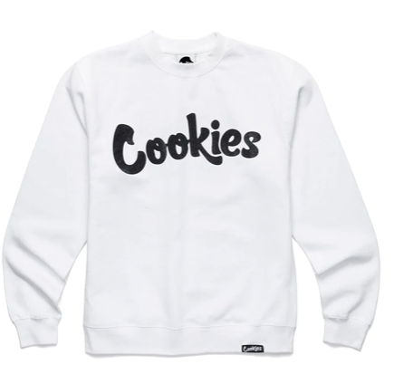 Cookies クッキーズ ORIGINAL LOGO CREWNECKS  White/ Black スウェット クルーネック