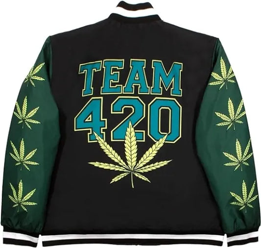 ★Cheech＆Chong チーチ＆チョン Team 420 Mens and Womens Zip-Up Varsity Jacket Lサイズ ジャケット