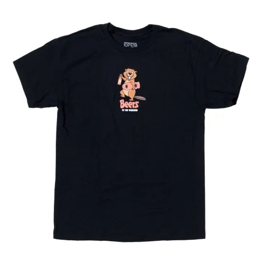 OPEN925 オープン925 BEERS TO THE WEEKEND Tシャツ ブラック