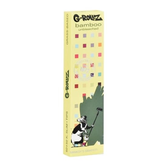G-ROLLZ  x Banksy's Graffiti ジーロールズ x バンクシーズグラフィティー Unbleached Bamboo Papers + Tips King Size ペーパー+チップ