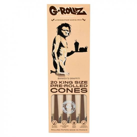 G-ROLLZ x Banksy's Graffiti ジーロールズ x バンクシーズグラフィティー Cones Papes King Size (20本入) プレロールコーンペーパー