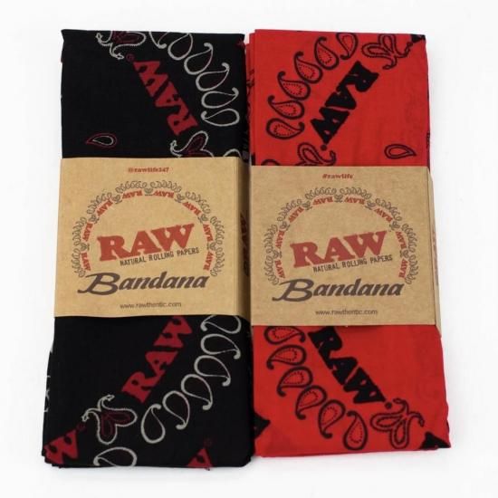 RAW ロウ BANDANA オフィシャルバンダナ ブラック/レッド