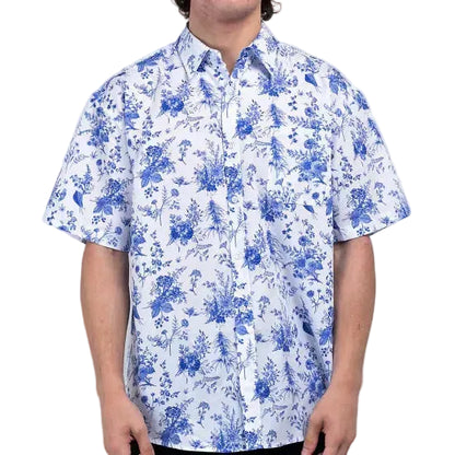 The High & Mighty ハイ＆マイティー Fine China White Short Sleeve Button Up Shirt シャツ ホワイト