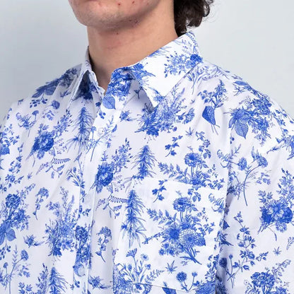 The High & Mighty ハイ＆マイティー Fine China White Short Sleeve Button Up Shirt シャツ ホワイト