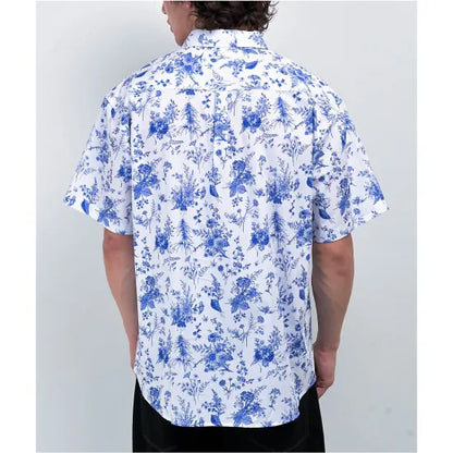 The High & Mighty ハイ＆マイティー Fine China White Short Sleeve Button Up Shirt シャツ ホワイト