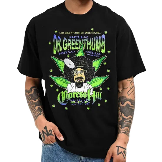 HUFハフ x Cypress Hill サイプレスヒルDr. Greenthumb Black T-Shirt Tシャツ ブラック