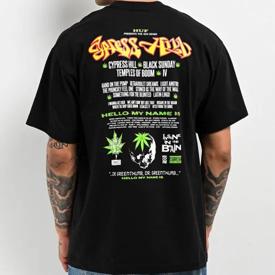 HUFハフ x Cypress Hill サイプレスヒルDr. Greenthumb Black T-Shirt Tシャツ ブラック