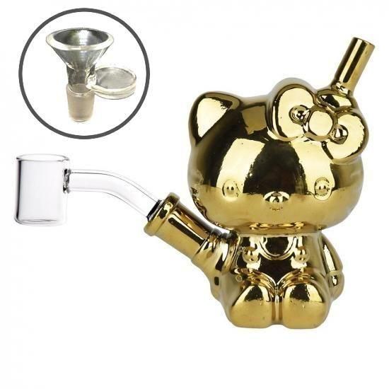 Hey There, Cat Electroplated Glass Dab Rig&Warter pipe 2way 水パイプリグ