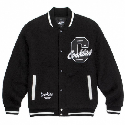 ★Cookies クッキーズ CULTIVATORS LETTERMAN JACKET ブラック レターマンジャケット