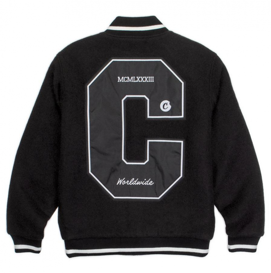 ★Cookies クッキーズ CULTIVATORS LETTERMAN JACKET ブラック レターマンジャケット